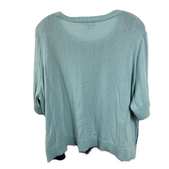 Summersalt The Colorblock Short Sleeve Cashmere Blend Sweater- Size 1X - Picture 3 of 6